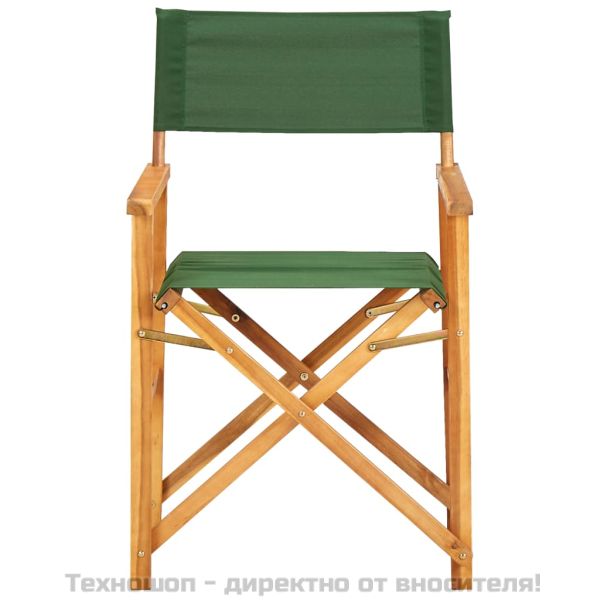 Режисьорски столове, 2 бр, акациево дърво масив, зелени