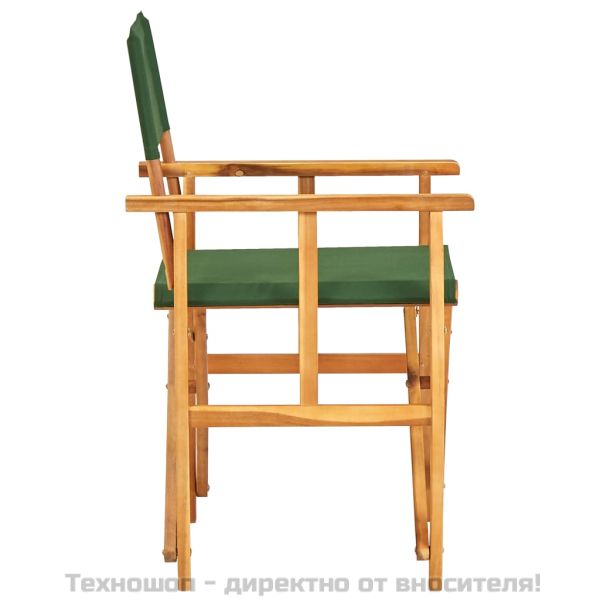 Режисьорски столове, 2 бр, акациево дърво масив, зелени