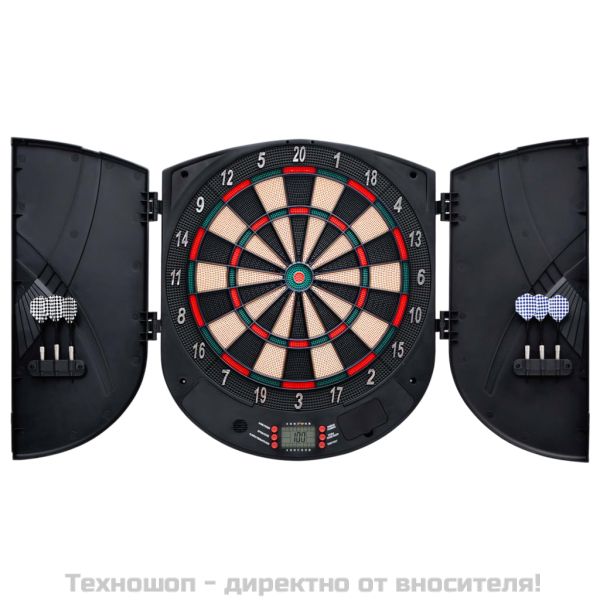 Електрическа дъска за дартс, черна, полипропилен