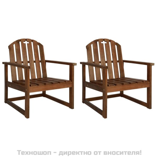 Градински столове, 2 бр, акациево дърво масив