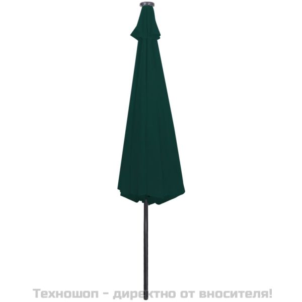 LED конзолен градински чадър 3 м зелен