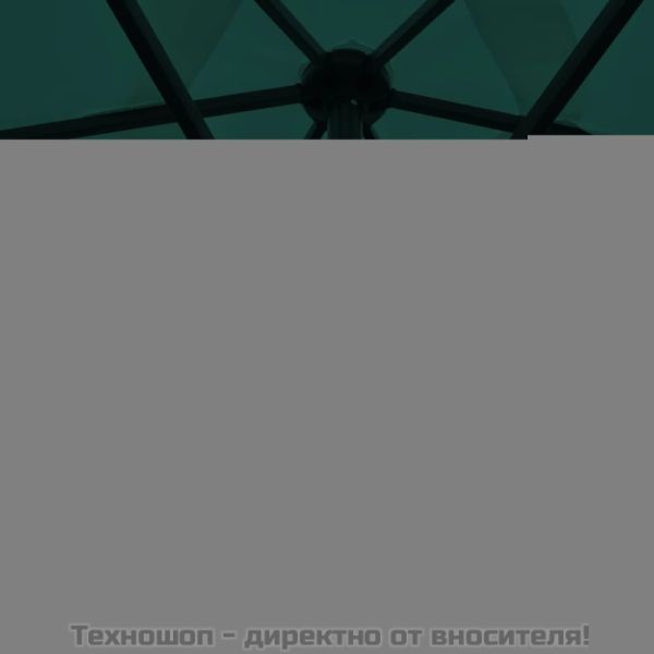 LED конзолен градински чадър 3 м зелен