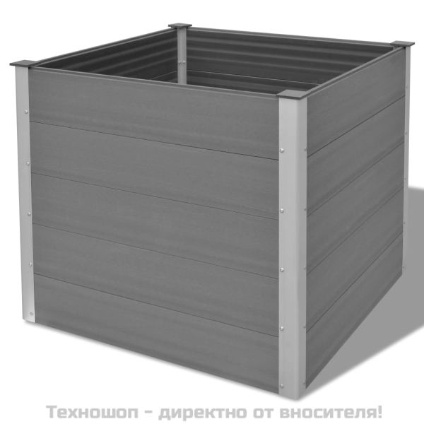Градинска повдигната леха, WPC, 100x100x91 см, сива