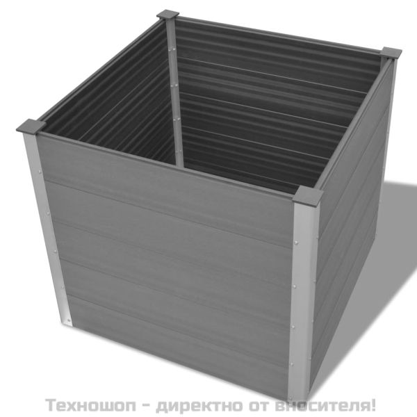 Градинска повдигната леха, WPC, 100x100x91 см, сива