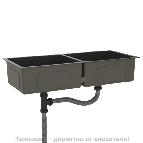 Ръчно изработена кухненска мивка, черна, неръждаема стомана