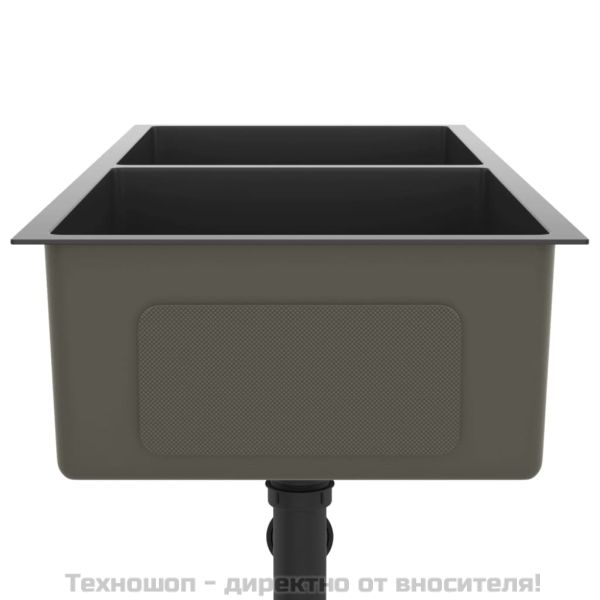 Ръчно изработена кухненска мивка, черна, неръждаема стомана