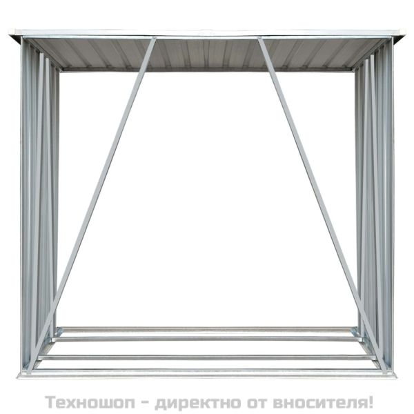 Навес за дърва, поцинкована стомана, 163x83x154 см, зелен