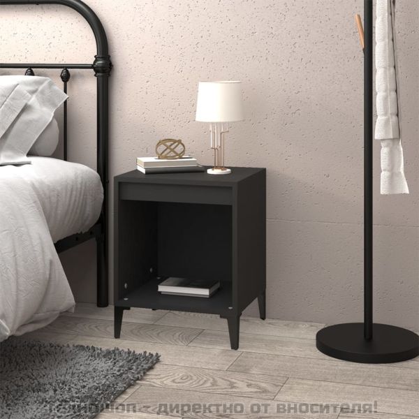 Нощно шкафче, черно,40x35x50 см