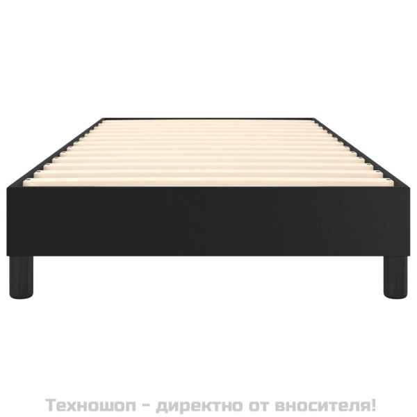Рамка за легло с пружини черна 100x200 см изкуствена кожа