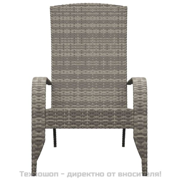 Градински стол Адирондак, сив, полиратан