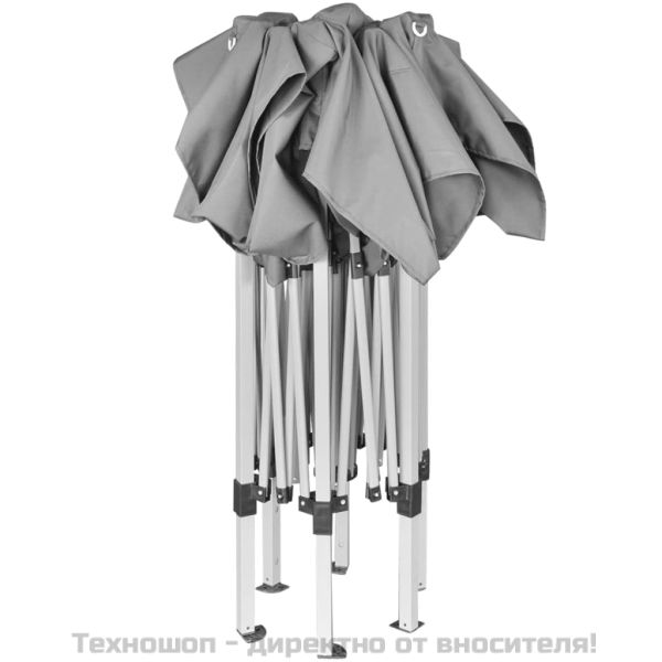 Шестоъгълна pop-up сгъваема шатра, сива, 3,6x3,1 м