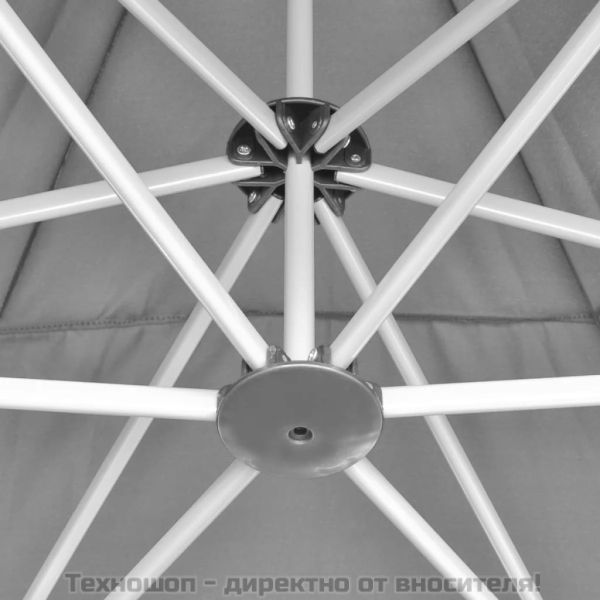 Шестоъгълна pop-up сгъваема шатра, сива, 3,6x3,1 м