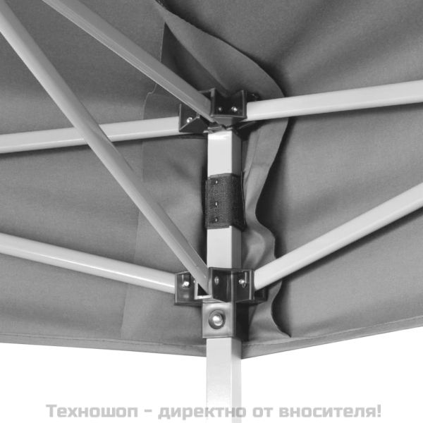 Шестоъгълна pop-up сгъваема шатра, сива, 3,6x3,1 м