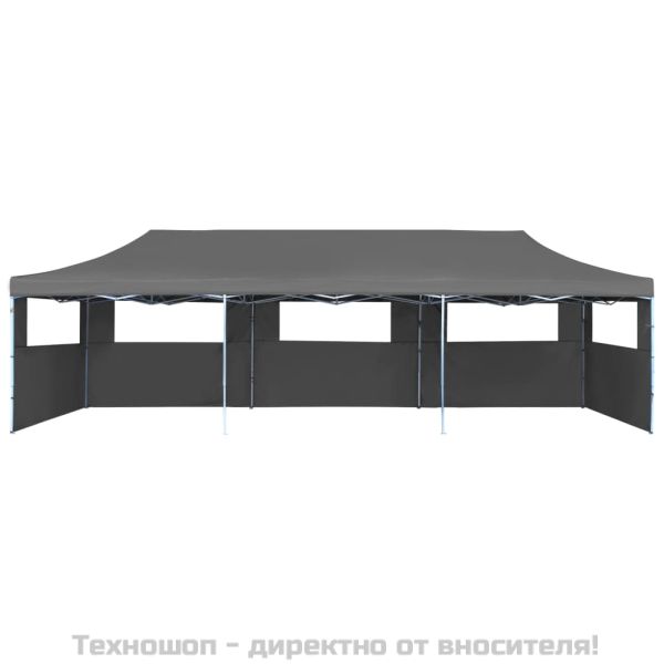 Сгъваема шатра с 5 странични стени, 870x291x315 см, антрацит