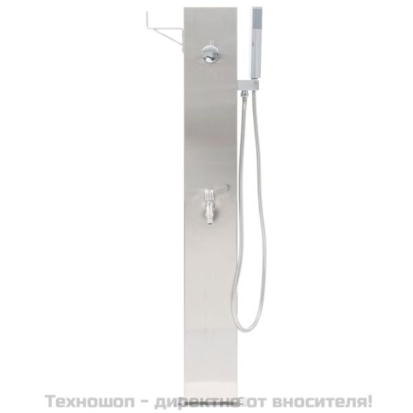 Градински душ с кран, 110 см, неръждаема стомана