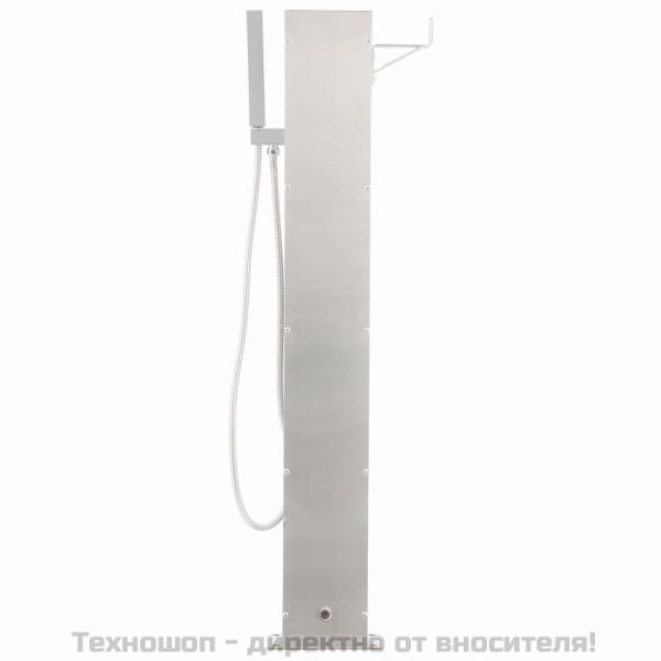 Градински душ с кран, 110 см, неръждаема стомана