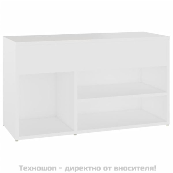 Пейка за обувки, бяла, 80x30x45 см, инженерно дърво