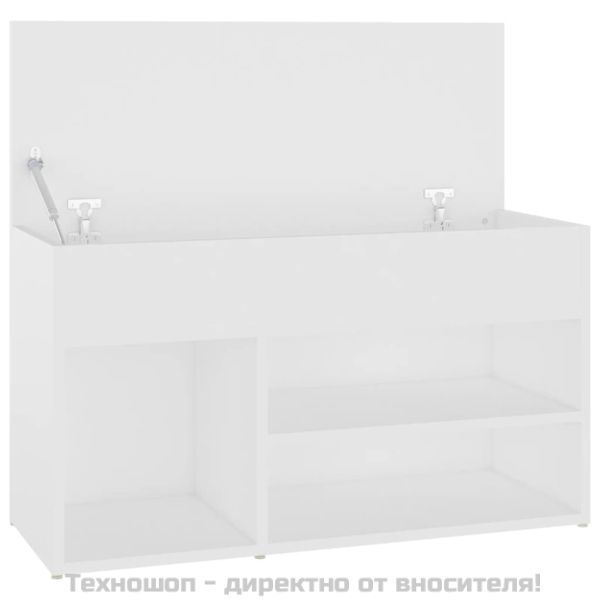 Пейка за обувки, бяла, 80x30x45 см, инженерно дърво