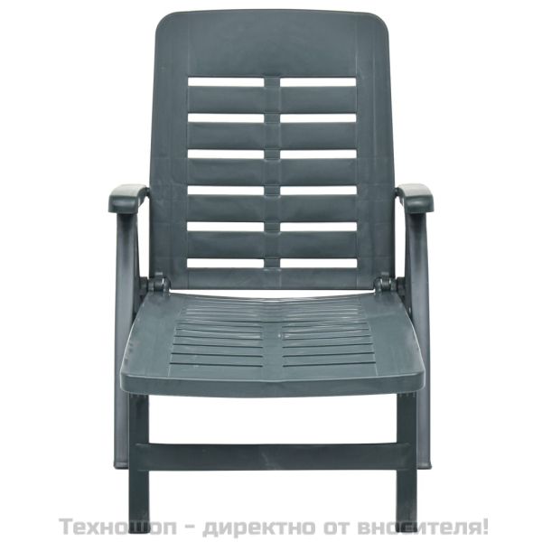 Сгъваем шезлонг, пластмаса, зелен