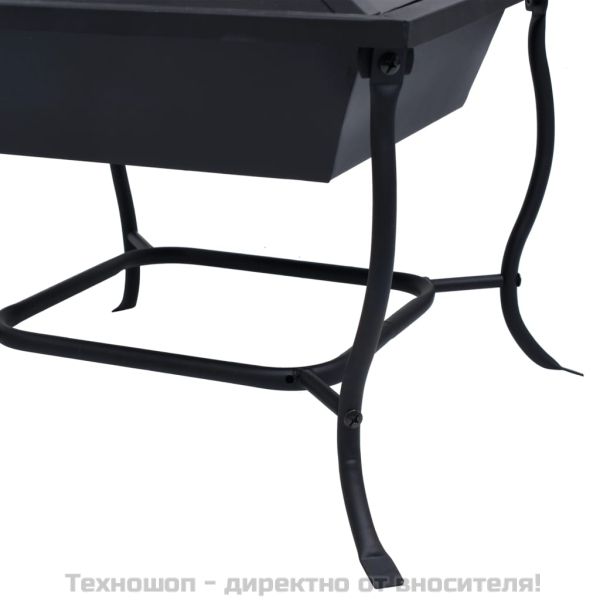 Преносимо огнище, черно, 42x42x45 см, стомана