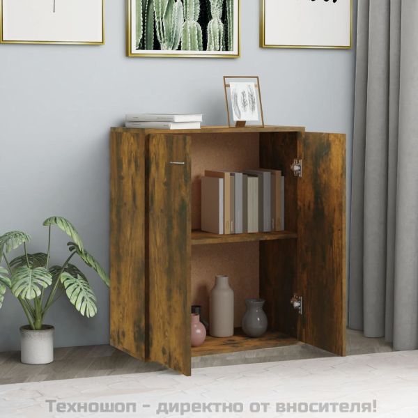 Сайдборд, опушен дъб, 60x30x75 см, инженерно дърво