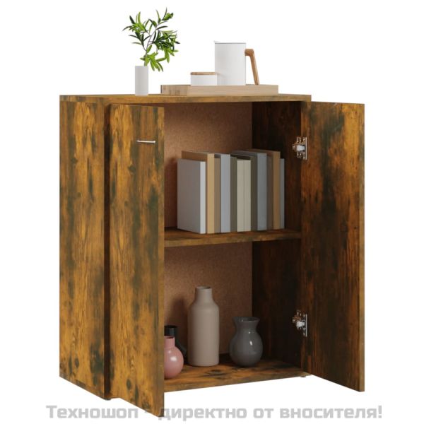 Сайдборд, опушен дъб, 60x30x75 см, инженерно дърво