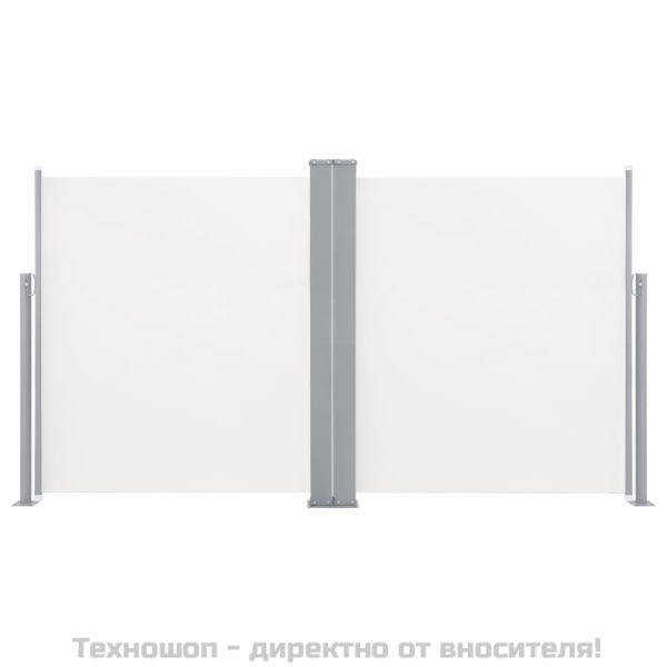 Прибираща се двойна странична тента, 170x600 см, кремава