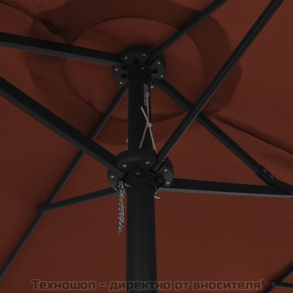 Градински чадър с алуминиев прът, 460x270 см, керемиден