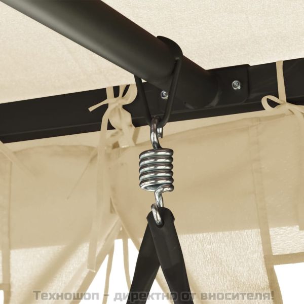 Градинска люлка с шатра, кремавобяла