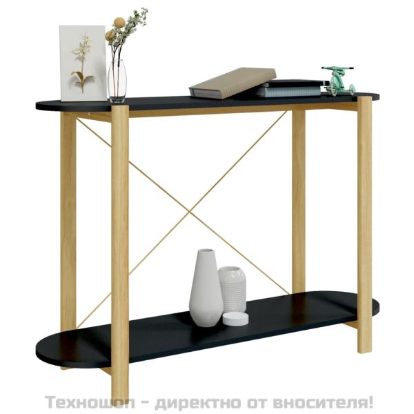 Конзолна маса, черна, 110x38x75 см, инженерно дърво