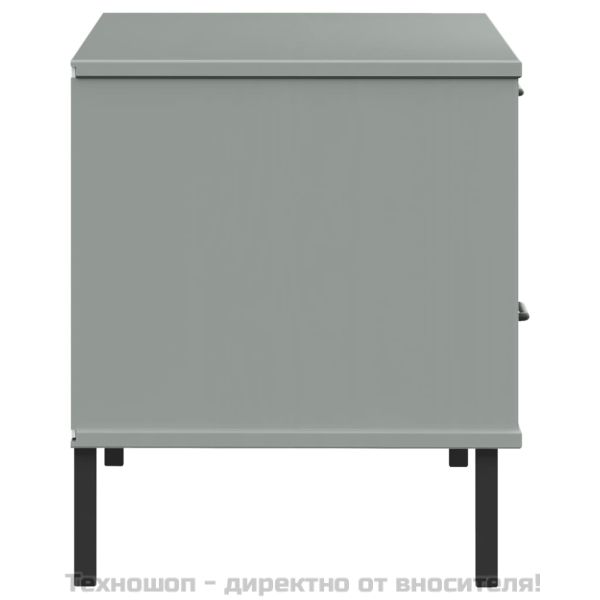 ТВ шкаф с метални крака сив бор масив OSLO