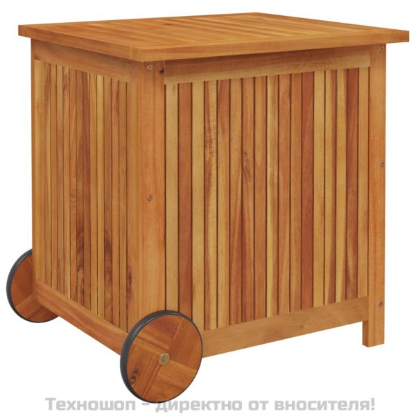 Градинска кутия за съхранение с колела 60x50x58 см акация масив