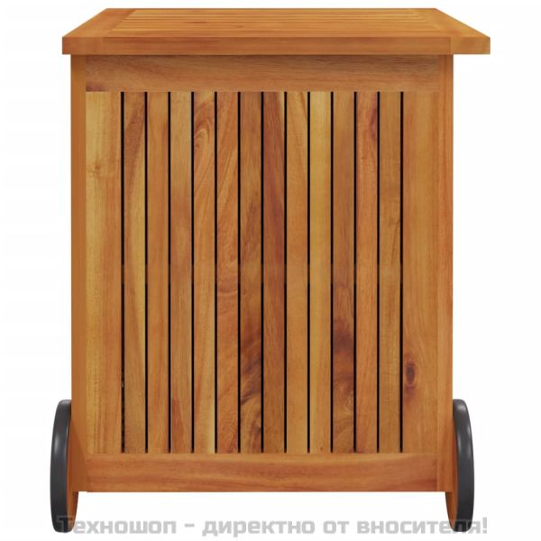Градинска кутия за съхранение с колела 60x50x58 см акация масив