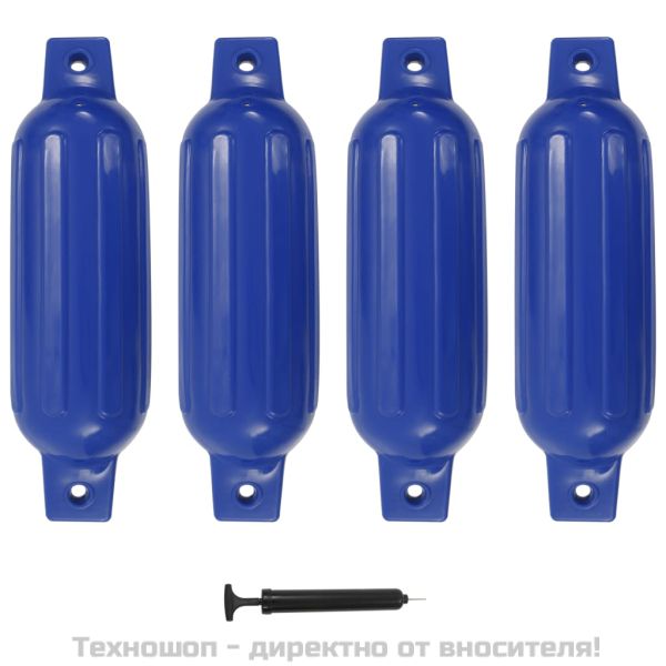 Броня за лодка 4 бр синя 41x11,5 см PVC