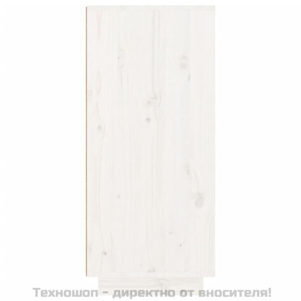 Шкаф за обувки, бял, 60x35x80 см, бор масив