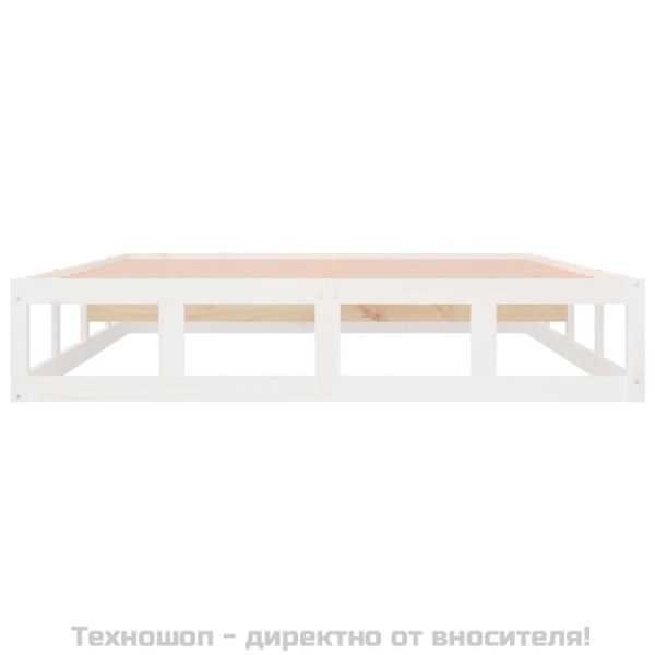 Рамка за легло бяла 120x200 см масивно дърво