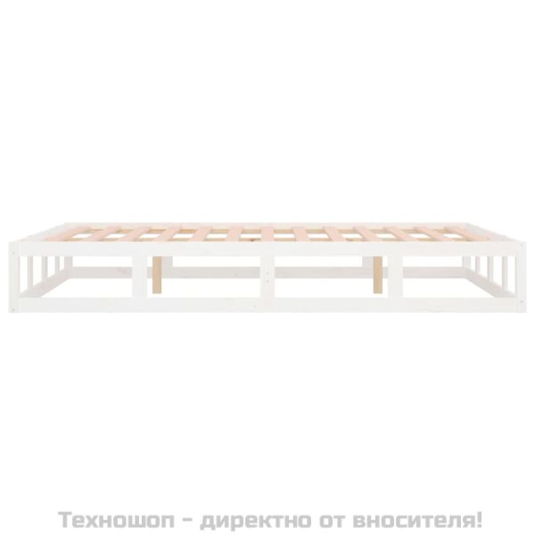 Рамка за легло бяла 120x200 см масивно дърво