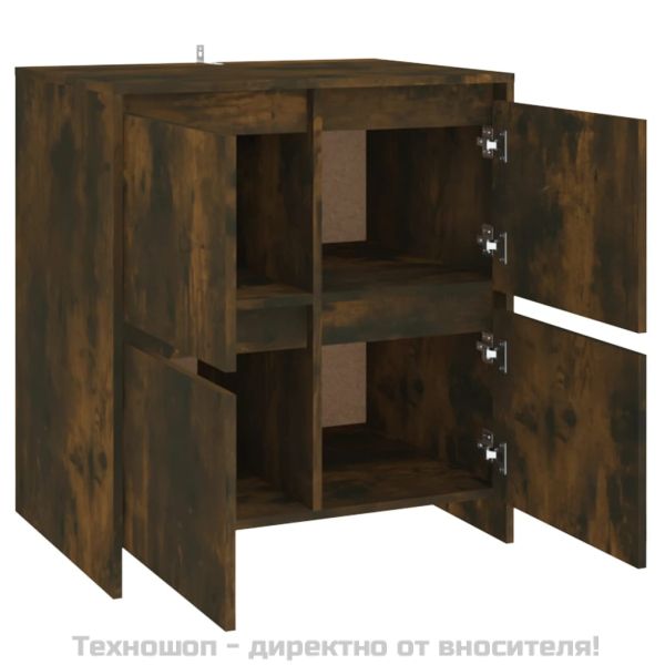Сайдборд, опушен дъб, 70x41x75 см, инженерно дърво