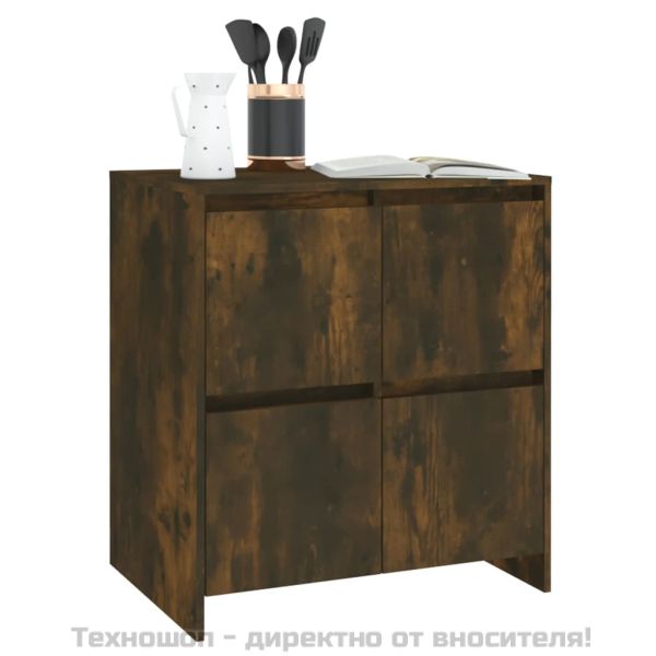 Сайдборд, опушен дъб, 70x41x75 см, инженерно дърво