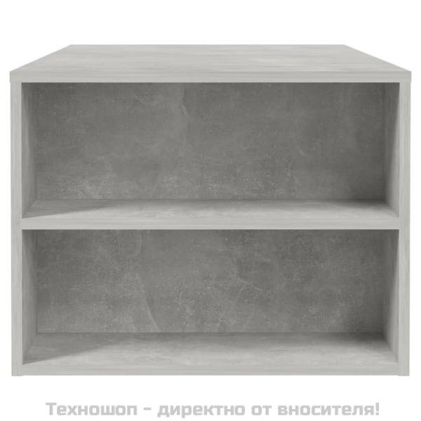 Маса за кафе, бетонно сива, 102x55x42 см, инженерно дърво