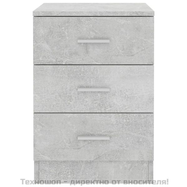 Нощно шкафче, бетонно сиво, 38x35x56 см, инженерно дърво