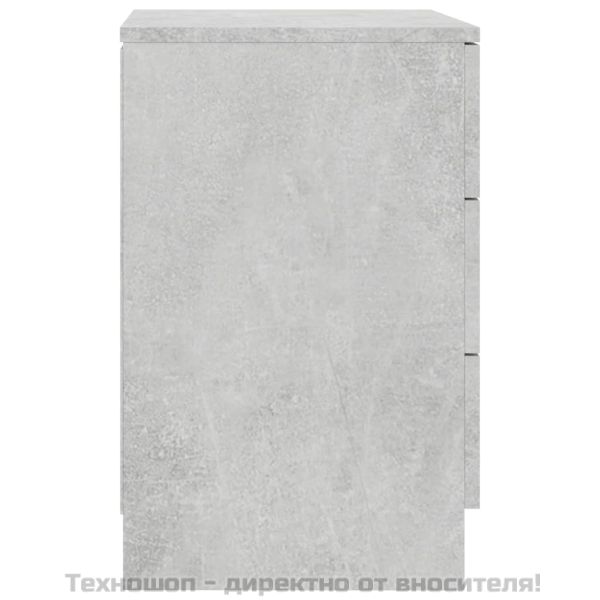 Нощно шкафче, бетонно сиво, 38x35x56 см, инженерно дърво