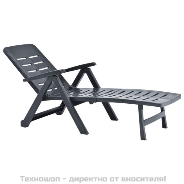 Сгъваем шезлонг, пластмаса, антрацит
