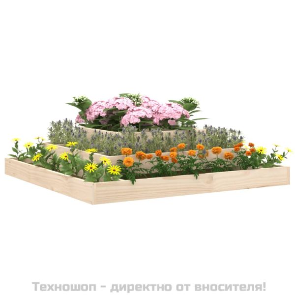 Плантер, 110x110x27 см, борово дърво масив