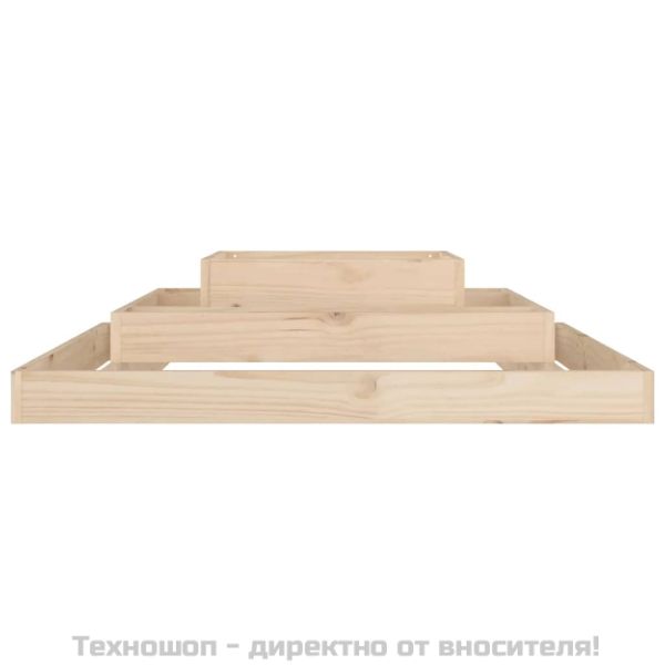 Плантер, 110x110x27 см, борово дърво масив