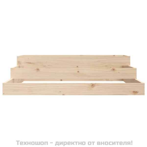 Плантер, 107x107x27 см, борово дърво масив
