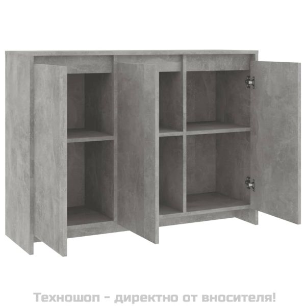 Бюфет бетонно сив 102x33x75 см инженерно дърво