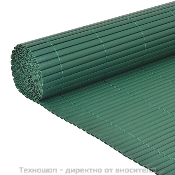 Двустранна градинска ограда, PVC, 90x500 см, зелена