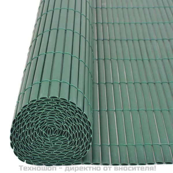 Двустранна градинска ограда, PVC, 90x500 см, зелена