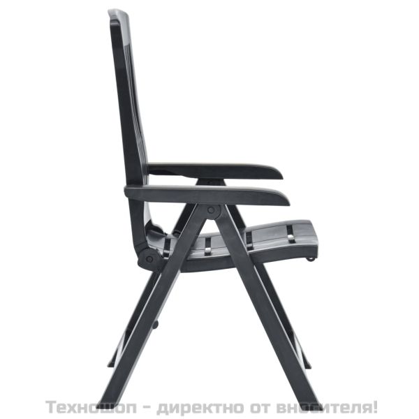 Градински регулируеми столове, 2 бр, пластмаса, антрацит